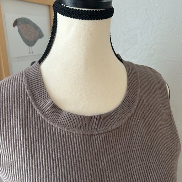 Abercrombie & Fitch Taupe Knit Ribbed Tank Top Women Size Extra Large - Picture 4 of 7